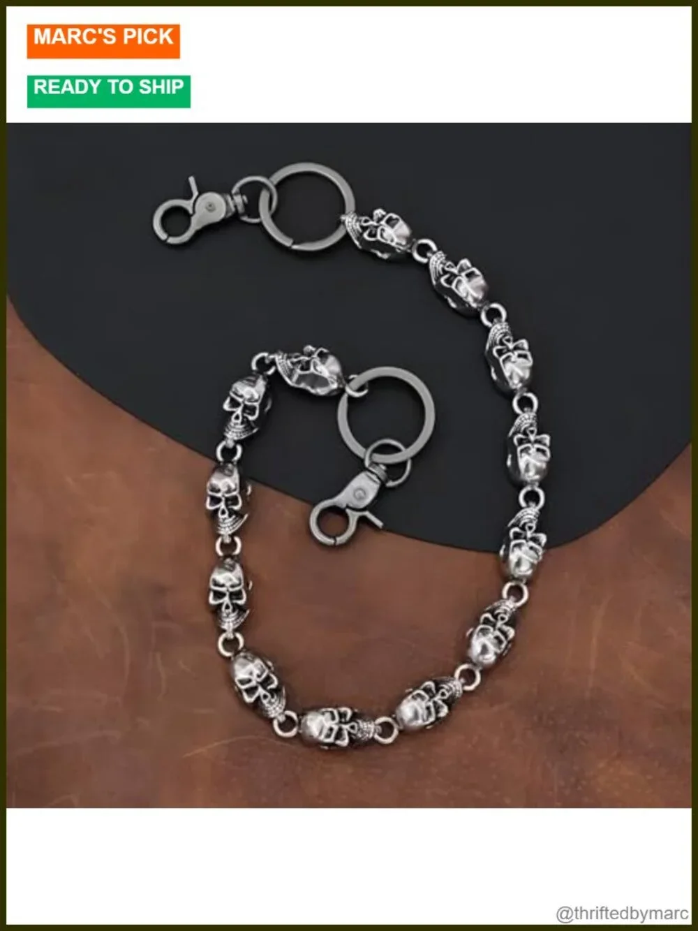 Skull Metal Wallet Chain Pants Belt 18 Inch Gothic Punk